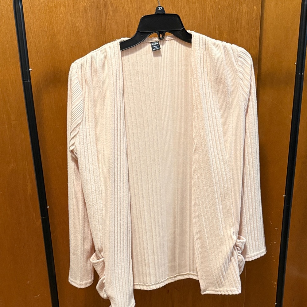 SHEIN Beige Ribbed Sweater